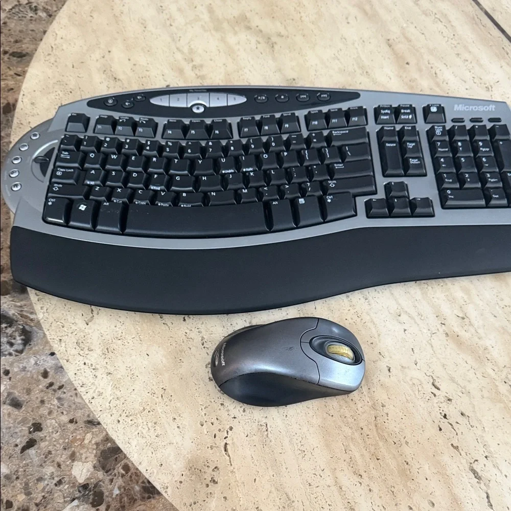Microsoft Ergonomic Black and Gray Keyboard